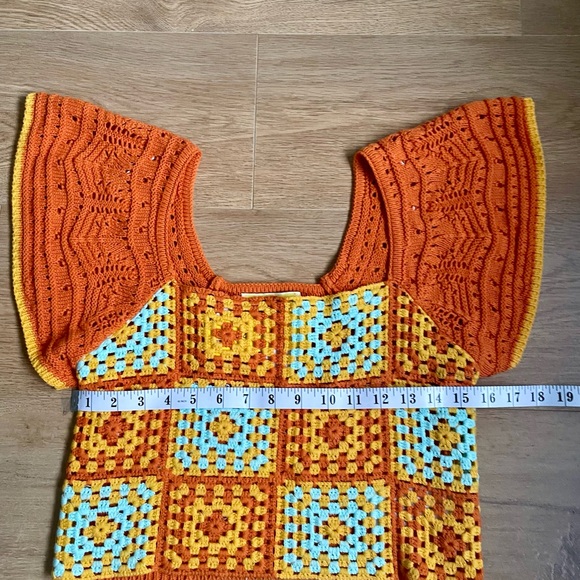 Circus NY Crochet Granny Square Crop Top | Size S | Retro Boho - Picture 6 of 7